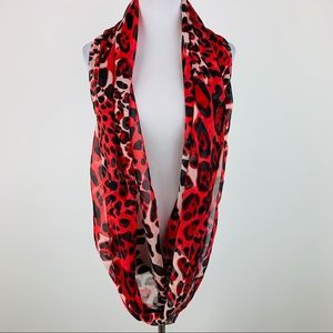 Charming Charlie Accessories - Charming Charlie Red Animal Print Infinity Scarf Charming Charlie Accessories - Charming Charlie Red Animal Print Infinity Scarf